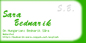 sara bednarik business card